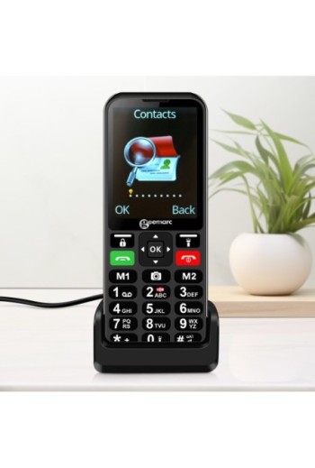 Telefono cellulare per senior - suono amplificato - tasto SOS - Geemarc CL 8600 nero