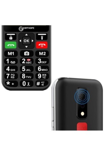 Telefono cellulare per senior - suono amplificato - tasto SOS - Geemarc CL 8600 nero