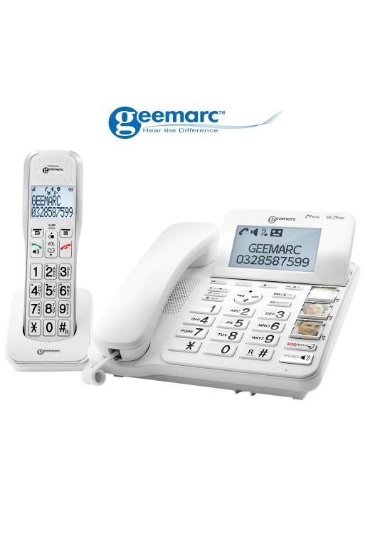 Telefono Geemarc AmpliDect Combi 595 - base cablata con tasti grandi + cordless