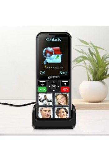 Telefono cellulare senior amplificato - tasto SOS - memorie fotografiche 6 GeemarcCL8000 nero