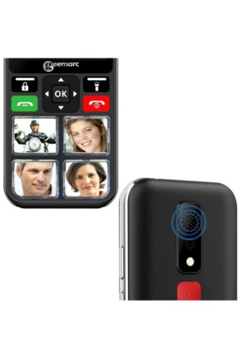 Telefono cellulare senior amplificato - tasto SOS - memorie fotografiche 6 GeemarcCL8000 nero