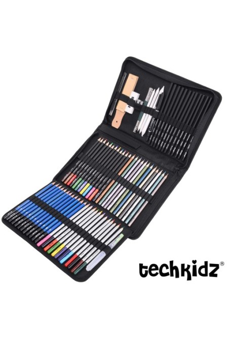 Giocattolo per bambini 71 pezzi con sacchetto di stoccaggio Multicolore Techkidz