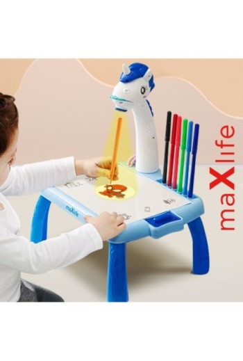 Tavolo da disegno con faretto a unicorno per bambini - Maxlife blu