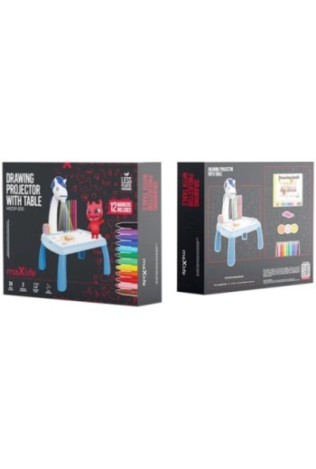 Tavolo da disegno con faretto a unicorno per bambini - Maxlife blu