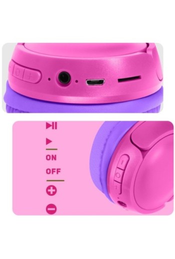 Cuffie Bluetooth 5.1 per bambini con microfono 8 ore di autonomia Akashi - rosa / viola