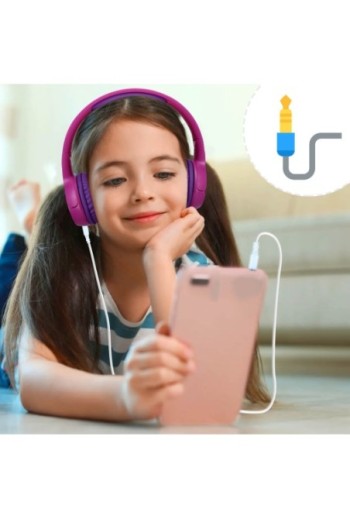 Cuffie Bluetooth 5.1 per bambini con microfono 8 ore di autonomia Akashi - rosa / viola