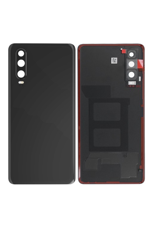 Copribatteria di ricambio per Huawei P30 con lente di protezione per la fotocamera - nero