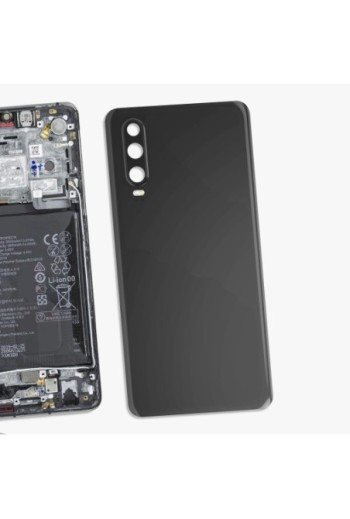 Copribatteria di ricambio per Huawei P30 con lente di protezione per la fotocamera - nero