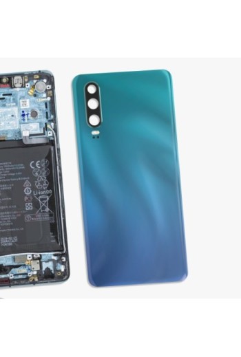 Copribatteria di ricambio per Huawei P30 con lente di protezione per la fotocamera - azzurro
