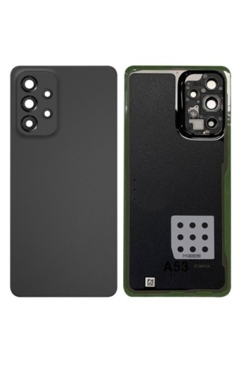 Copribatteria di ricambio per Samsung Galaxy A53 5G con lente di protezione per la fotocamera - nero