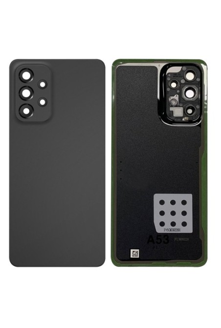 Copribatteria di ricambio per Samsung Galaxy A53 5G con lente di protezione per la fotocamera - nero