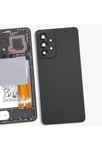 Copribatteria di ricambio per Samsung Galaxy A53 5G con lente di protezione per la fotocamera - nero