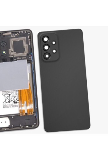 Copribatteria di ricambio per Samsung Galaxy A33 5G con lente di protezione per la fotocamera - nero