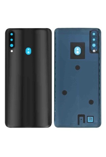 Copribatteria di ricambio per Samsung Galaxy A20s con lente di protezione per la fotocamera - nero