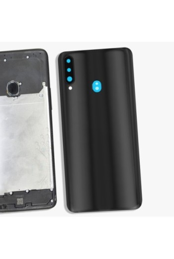 Copribatteria di ricambio per Samsung Galaxy A20s con lente di protezione per la fotocamera - nero
