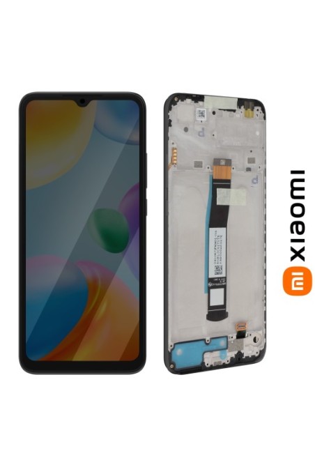 Schermo LCD completo originale Xiaomi Redmi 10C + frame graphite gray (Service Pack)