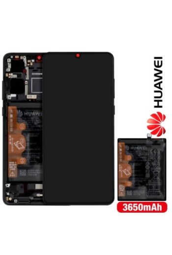 Schermo LCD originale Huawei P30 nero con touchscreen e batteria da 3650mAh