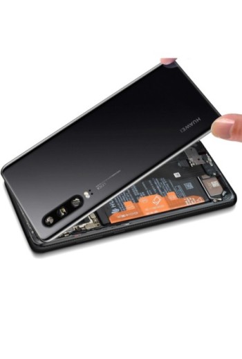 Copribatteria Originale per Huawei P30 con Lente Protezione Fotocamera - Nero