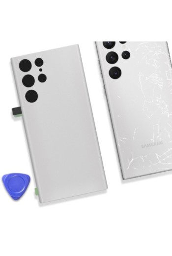 Vetro posteriore compatibile per Samsung Galaxy S22 Ultra - bianco