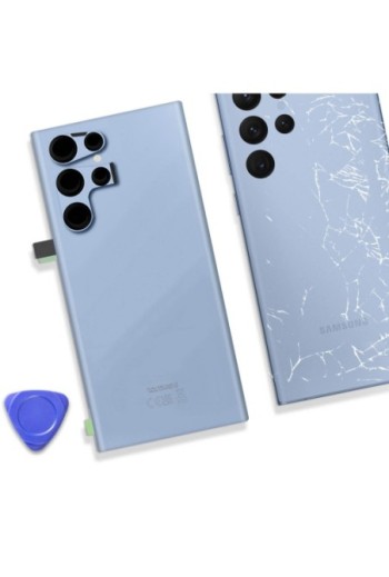 Vetro posteriore compatibile per Samsung Galaxy S22 Ultra - azzurro