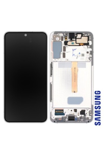 Schermo per Samsung Galaxy S22 Plus Originale Samsung Blocco Completo: LCD + Vetro Touch - Phantom White