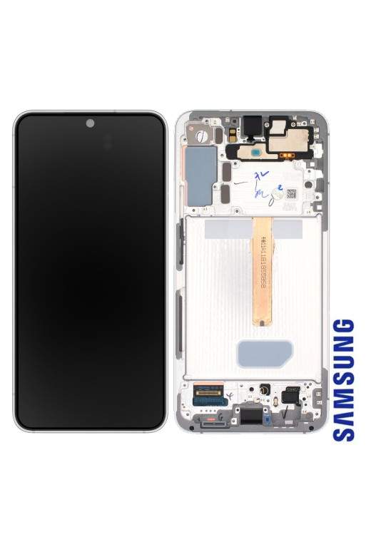 Schermo per Samsung Galaxy S22 Plus Originale Samsung Blocco Completo: LCD + Vetro Touch - Phantom White