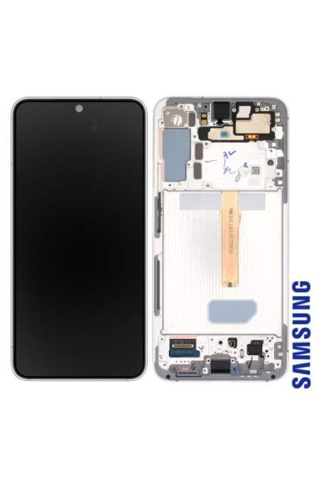 Schermo per Samsung Galaxy S22 Plus Originale Samsung Blocco Completo: LCD + Vetro Touch - Phantom White