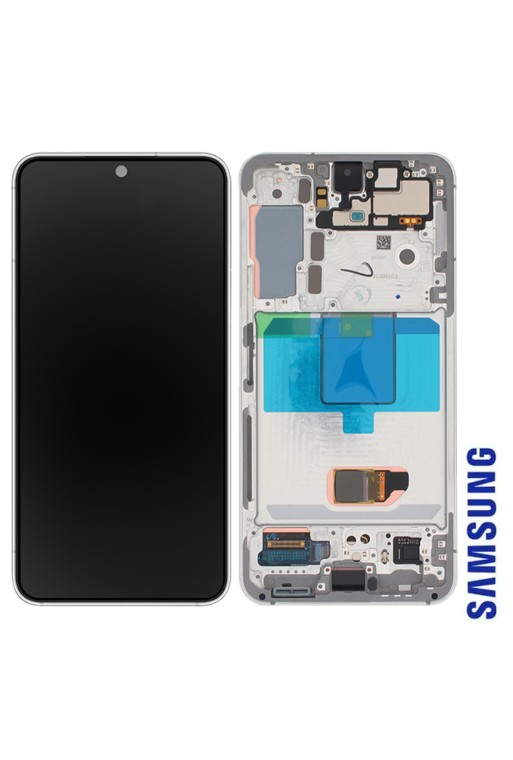 Schermo per Samsung Galaxy S22 Originale Samsung Blocco Completo: LCD + Vetro Touch - Phantom White