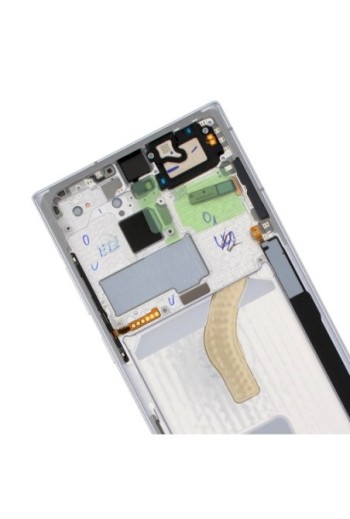 Schermo per Samsung Galaxy S22 Ultra Originale Samsung Blocco Completo: LCD + Vetro Touch - Phantom White
