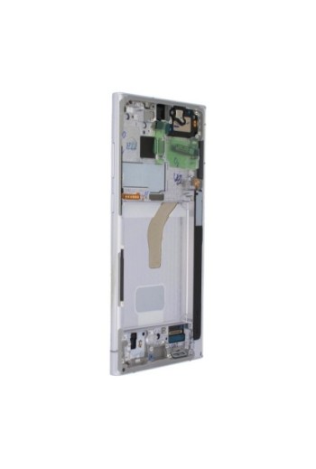 Schermo per Samsung Galaxy S22 Ultra Originale Samsung Blocco Completo: LCD + Vetro Touch - Phantom White