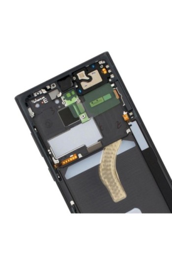 Schermo per Samsung Galaxy S22 Ultra Originale Samsung Blocco Completo: LCD + Vetro Touch - Phantom Black