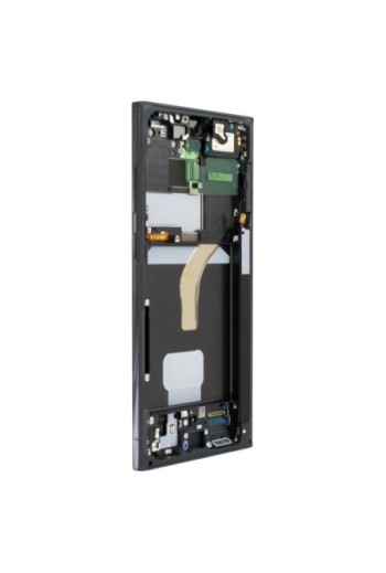 Schermo per Samsung Galaxy S22 Ultra Originale Samsung Blocco Completo: LCD + Vetro Touch - Phantom Black