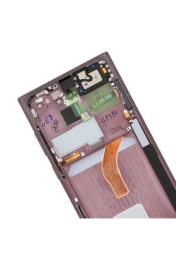 Schermo per Samsung Galaxy S22 Ultra Originale Samsung Blocco Completo: LCD + Vetro Touch - Burgundy
