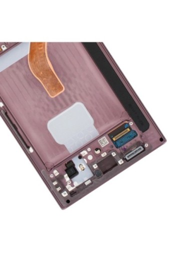 Schermo per Samsung Galaxy S22 Ultra Originale Samsung Blocco Completo: LCD + Vetro Touch - Burgundy