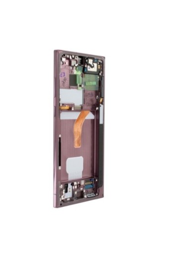 Schermo per Samsung Galaxy S22 Ultra Originale Samsung Blocco Completo: LCD + Vetro Touch - Burgundy