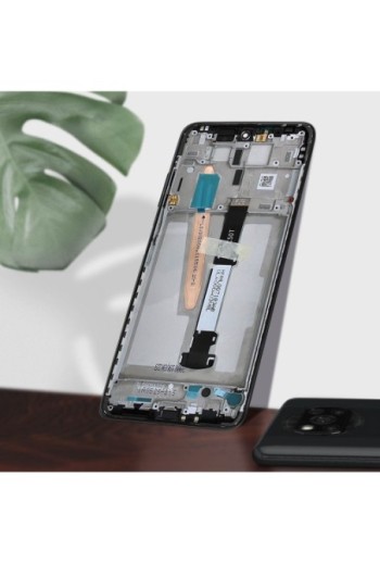 Blocco completo originale Xiaomi Poco X3: Schermo LCD + Vetro Tattile + Alloggio Service Pack - Nero