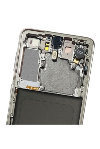 Blocco completo originale Samsung Galaxy S21: Schermo LCD + Vetro Tattile Service Pack - Phantom White