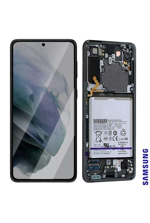 Blocco completo originale Samsung Galaxy S21: Schermo LCD + Vetro Tattile + Batteria 4000mAh Service Pack - Phantom Gray