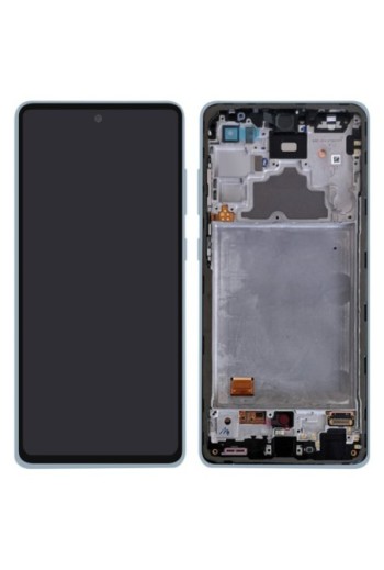 Blocco completo originale Samsung Galaxy A72: Schermo LCD + Vetro Tattile Service Pack - Awesome Blue
