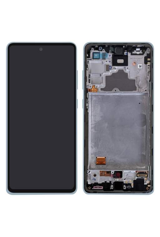 Blocco completo originale Samsung Galaxy A72: Schermo LCD + Vetro Tattile Service Pack - Awesome Blue