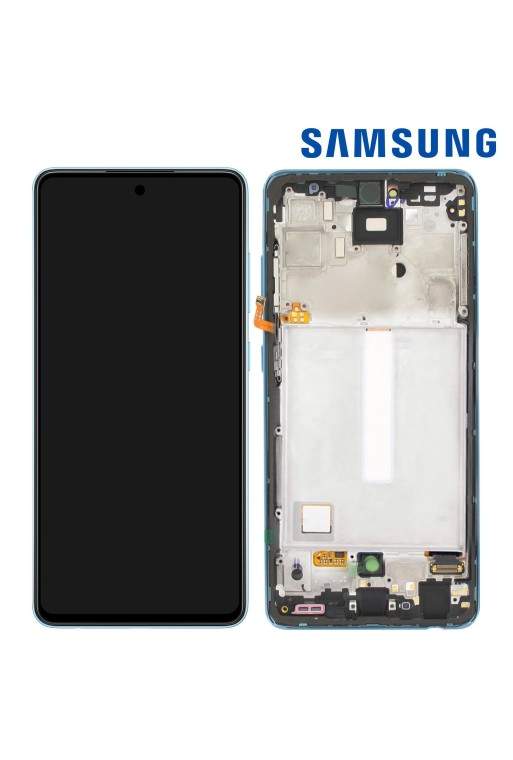 Blocco completo originale Samsung Galaxy A52 A52 5G e A52s: Schermo LCD + Vetro Tattile Service Pack - Awesome Blue