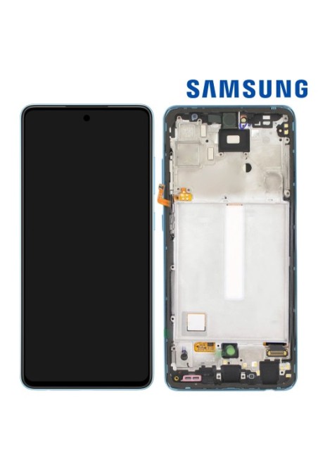 Blocco completo originale Samsung Galaxy A52 A52 5G e A52s: Schermo LCD + Vetro Tattile Service Pack - Awesome Blue