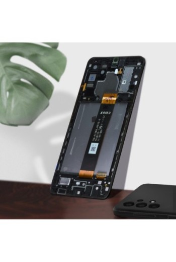 Blocco completo originale Samsung Galaxy A32: Schermo LCD + Vetro Tattile Service Pack - Awesome Black