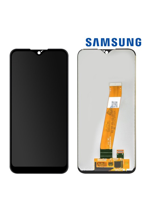 Schermo LCD Samsung A01 + Vetro Tattile originale Samsung - Awesome Black