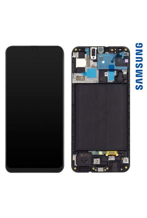 Schermo LCD per Samsung Galaxy A50 + Vetro Tattile Originale Samsung [Service Pack] - Black