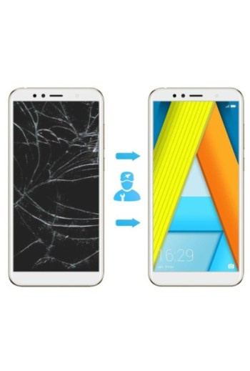 Blocco completo compatibile: Schermo LCD + Touch Screen - Bianco per Honor 7A