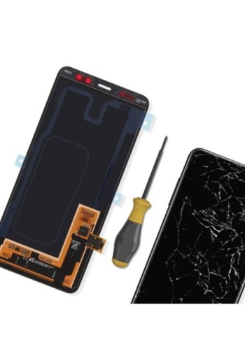 Blocco Completo Originale Samsung [Service Pack]: Schermo LCD + Touch screen – Nero per Samsung Galaxy A8