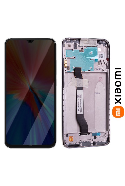 Schermo LCD completo originale Xiaomi Redmi Note 8 + frame bianco chiaro di luna (Service Pack)