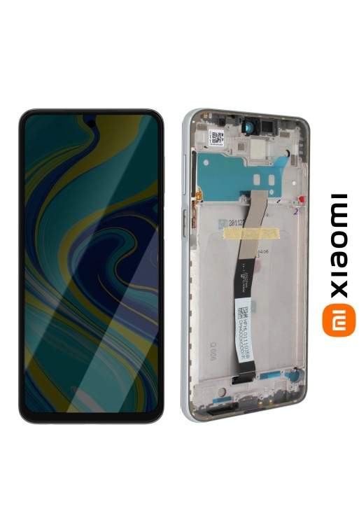 Schermo LCD completo originale Xiaomi Redmi Note 9S + frame glacier white (Service Pack)