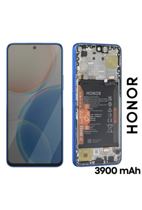 Schermo Completo Originale Honor X8 - LCD + Touchscreen + Telaio Blu Oceano + Batteria 3900mAh